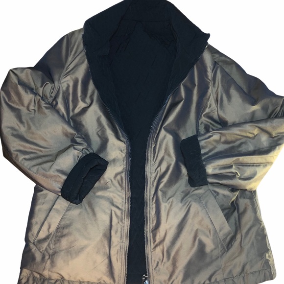 Woman’s reversible quilted coat sz large black - Picture 4 of 4